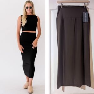 NWT epoque evolution | The One Midi Skirt In Dark Brown